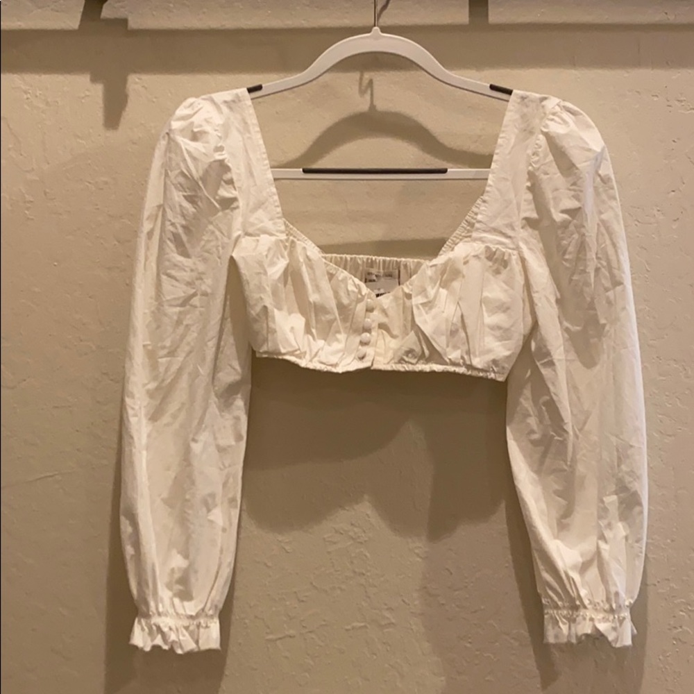 Urban Outfitters Cropped Button Up Long sleeve